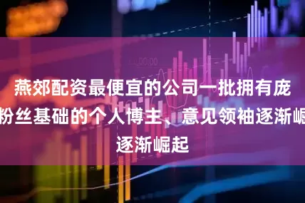 燕郊配资最便宜的公司一批拥有庞大粉丝基础的个人博主、意见领袖逐渐崛起